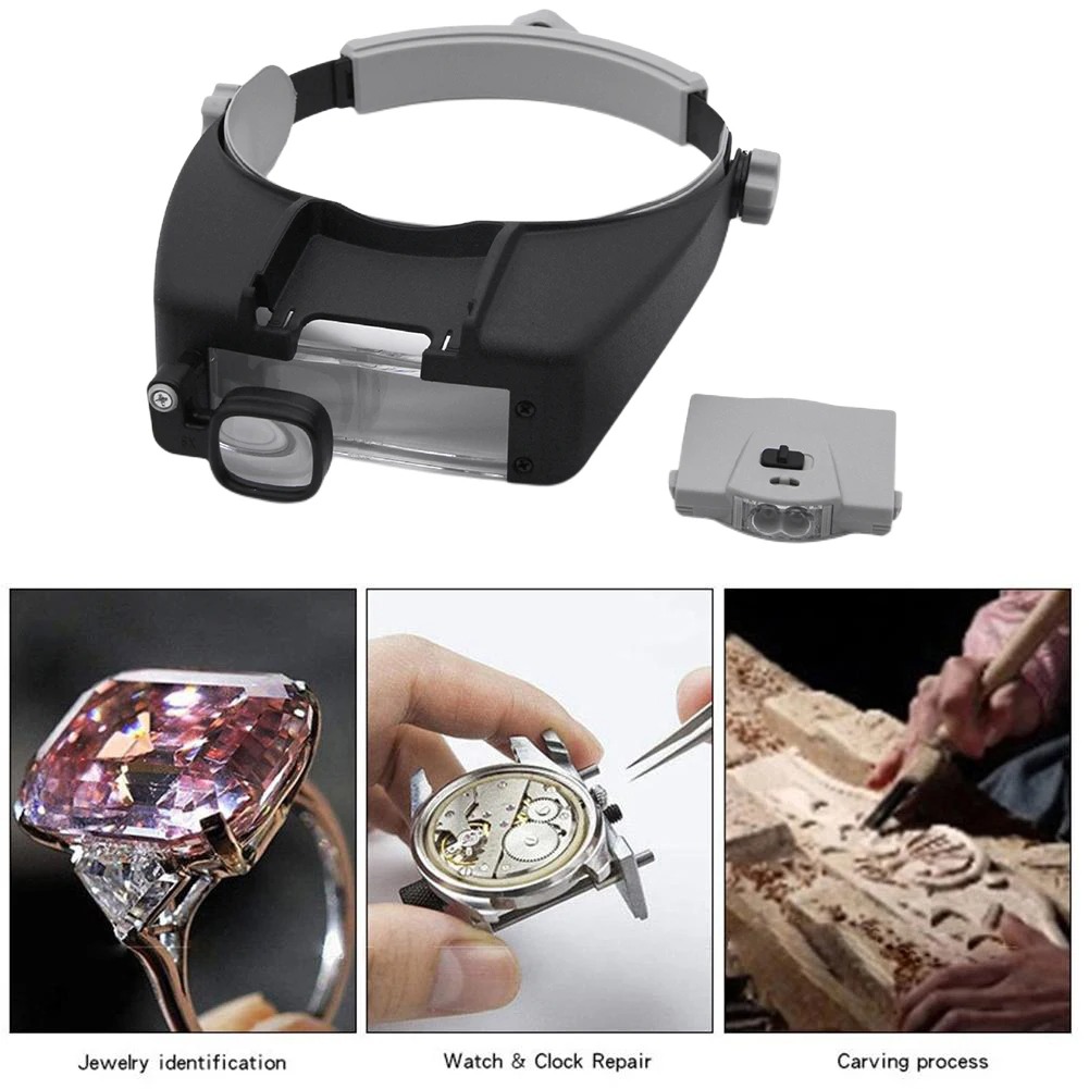 LED Magnifier Glasses Head Mou - Electronics Repair Hobby 评论和价格
